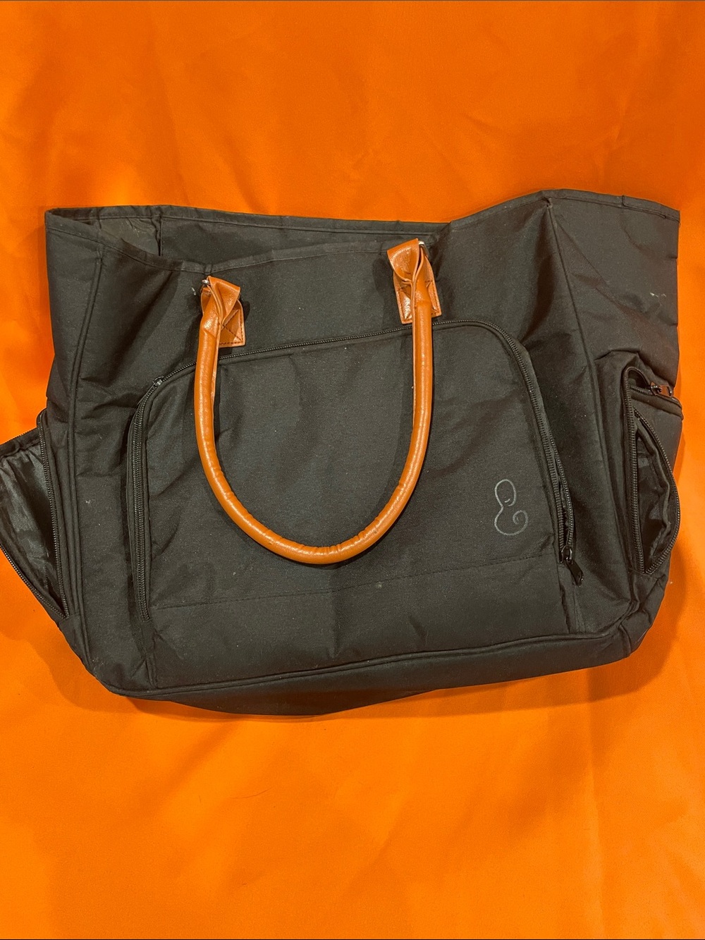 Medela Black Baby Bag with Tan Handles